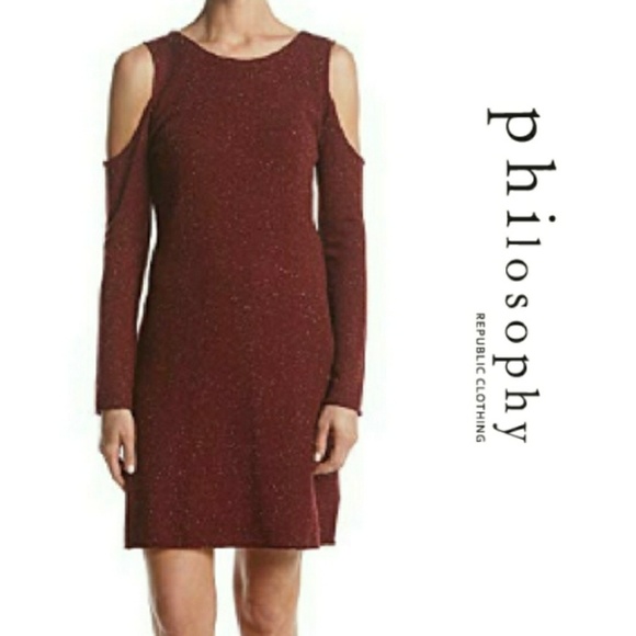 Philosophy Cashmere Cold Shoulder Sweater Dress… - Picture 6 of 6